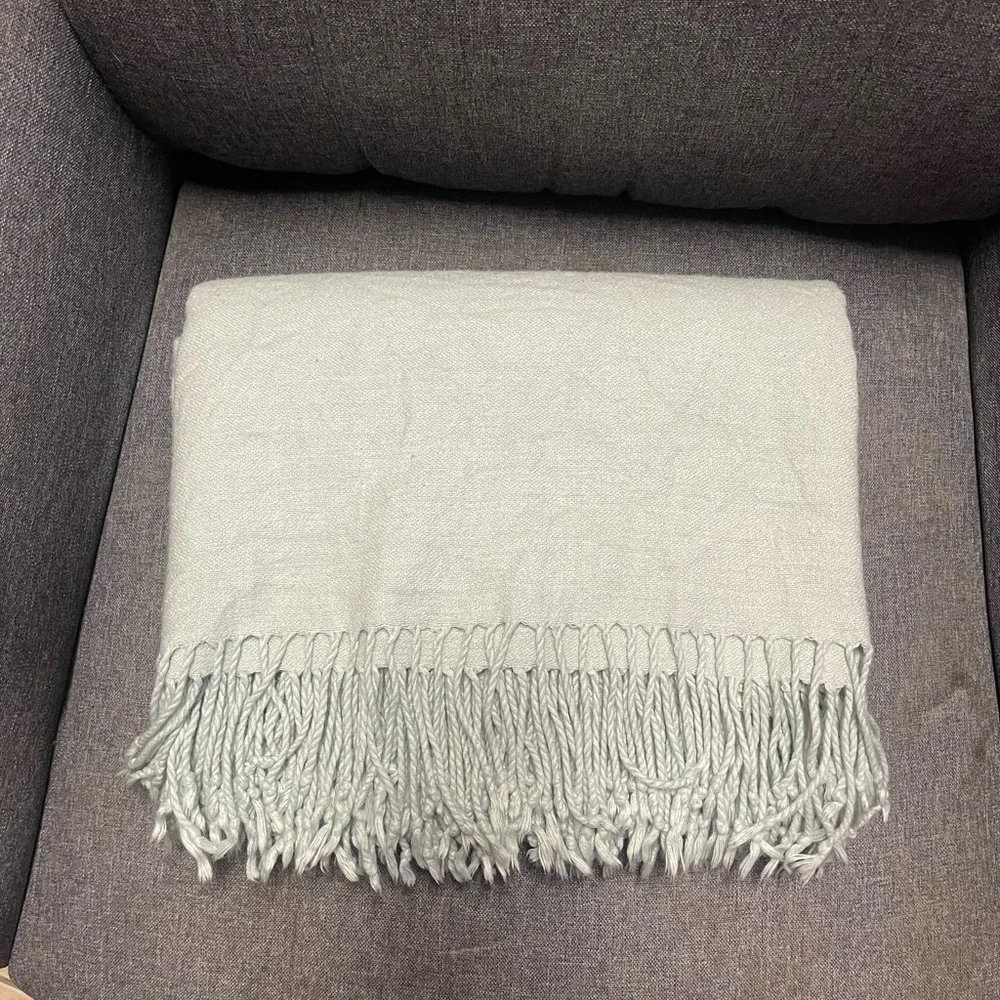 Pottery Barn Hand-Knotted Fringe Throw Blanket